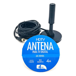 Antena para TV Digital 4dBI Interna e Externa HDTV uhf vhf Base Magnética à Prova d'água Cabo 4 mts é boa?
