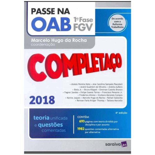 Passe Na Oab 1a Fase Fgv Completaco - Teoria Unificada E Questoes ...