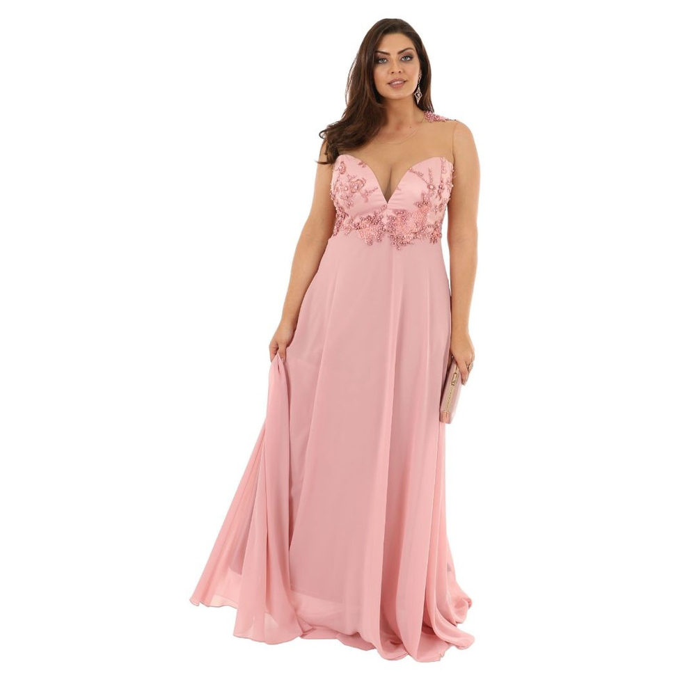 Vestido de festa decote coração sales