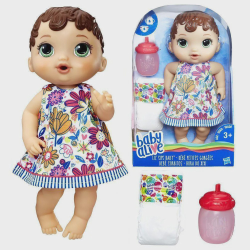 Boneca Bebê com Acessórios - Baby Alive - Hora do Suco - Vestido Azul -  Hasbro