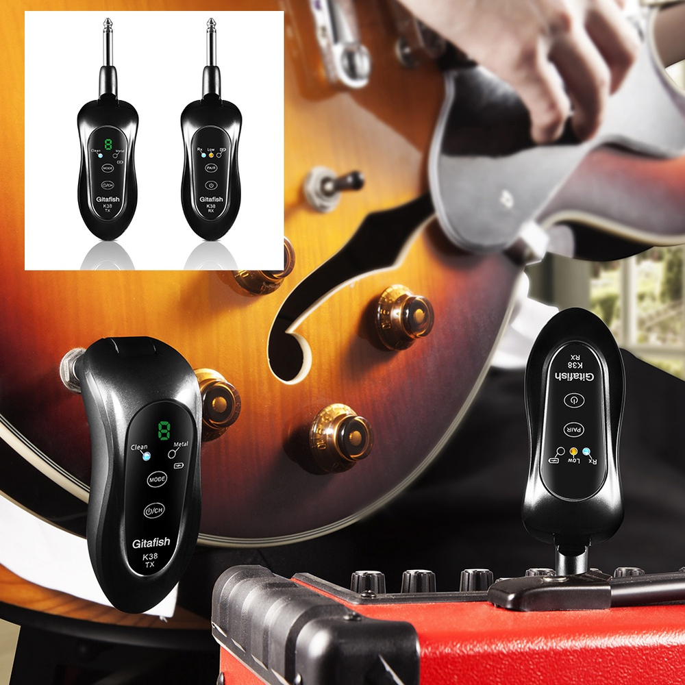 Guitarra Transmissor Receptor Mater Efeitos Met Licos Do Sistema De