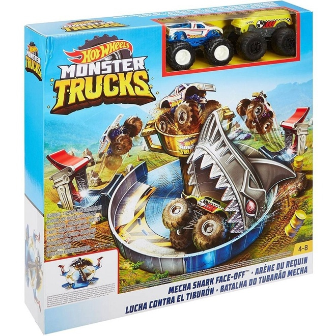 Pista Hot Wheels Monster Truck Batalha Do Tubarão Mecha em