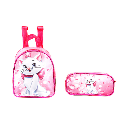 Kit Mochila Infantil Escolar Com Rodinhas Gata Marie