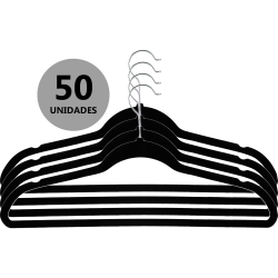 Cabide de veludo 50 peças preto - Basic+ é boa?