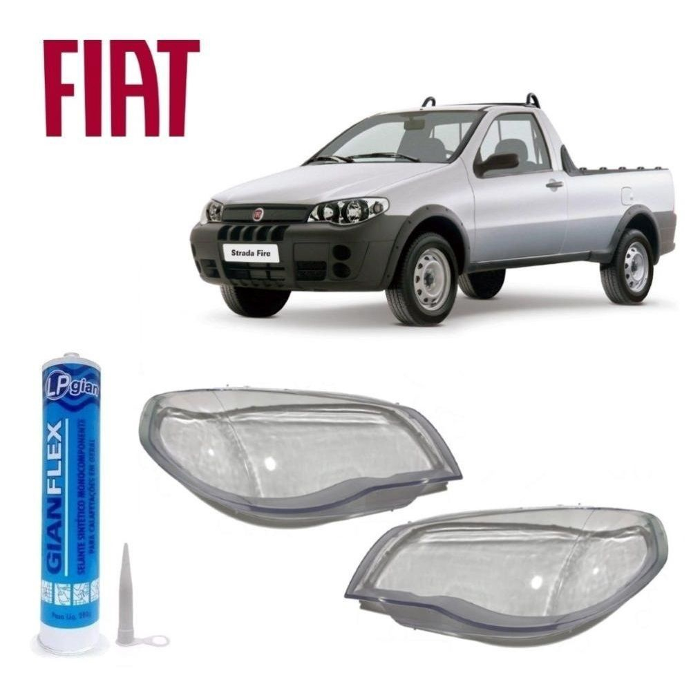 Lente Farol Principal Fiat Strada Fire Par Com Cola No Shoptime