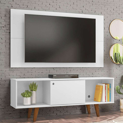 Rack com Painel para TV até 42 Polegadas Salah Branco 135 cm Menor preço em Rack com Painel para TV até 42 Polegadas Salah Branco 135 cm