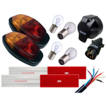 Kit Lanterna Reboque Carretinha Com Chicote Tomada Faixa Refletiva e 5 Metros de Cabo