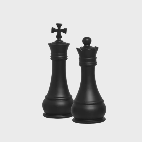 Kit Decor Chess C/2 Peças de Xadrez Rei e Rainha Prateada em Promoção na  Americanas