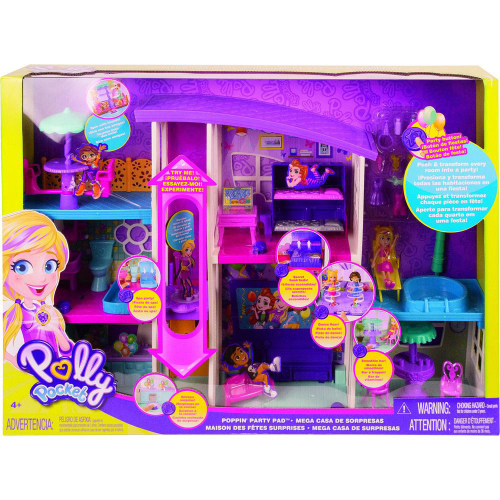 Polly Pocket Mega Casa de Supresas 60 cm Com elevador e boneca - Mattel em  Promoção na Americanas