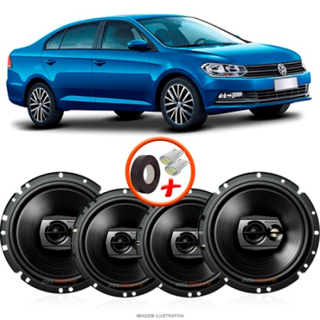 Kit Alto Falante Pioneer Vw Virtus Ts Br X W Rms Ohms Triaxial Bobina Simples Preto