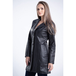Casaco Parra Couros feminino 7/8 preto