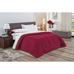 Coberdrom Solteiro Everest Sherpa com Manta Microfibra Plush Vinho Menor preço em Coberdrom Solteiro Everest Sherpa com Manta Microfibra Plush Vinho
