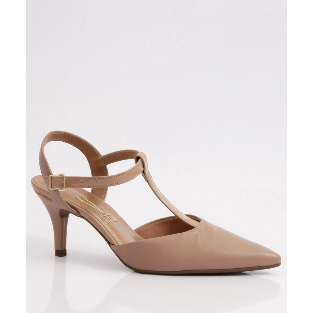 Scarpin feminino chanel bico fino sale vizzano