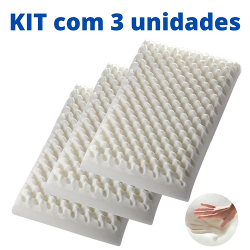 Kit 3 Travesseiros Double Gomos Massageadores Nasa Aconchegante Cama ...