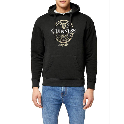 Guinness Men 039 Unisex S Preto Guin Etiqueta Hoodie Regular Fit Com Capuz Manga Comprida Hoodie Em Promocao Ofertas Na Americanas