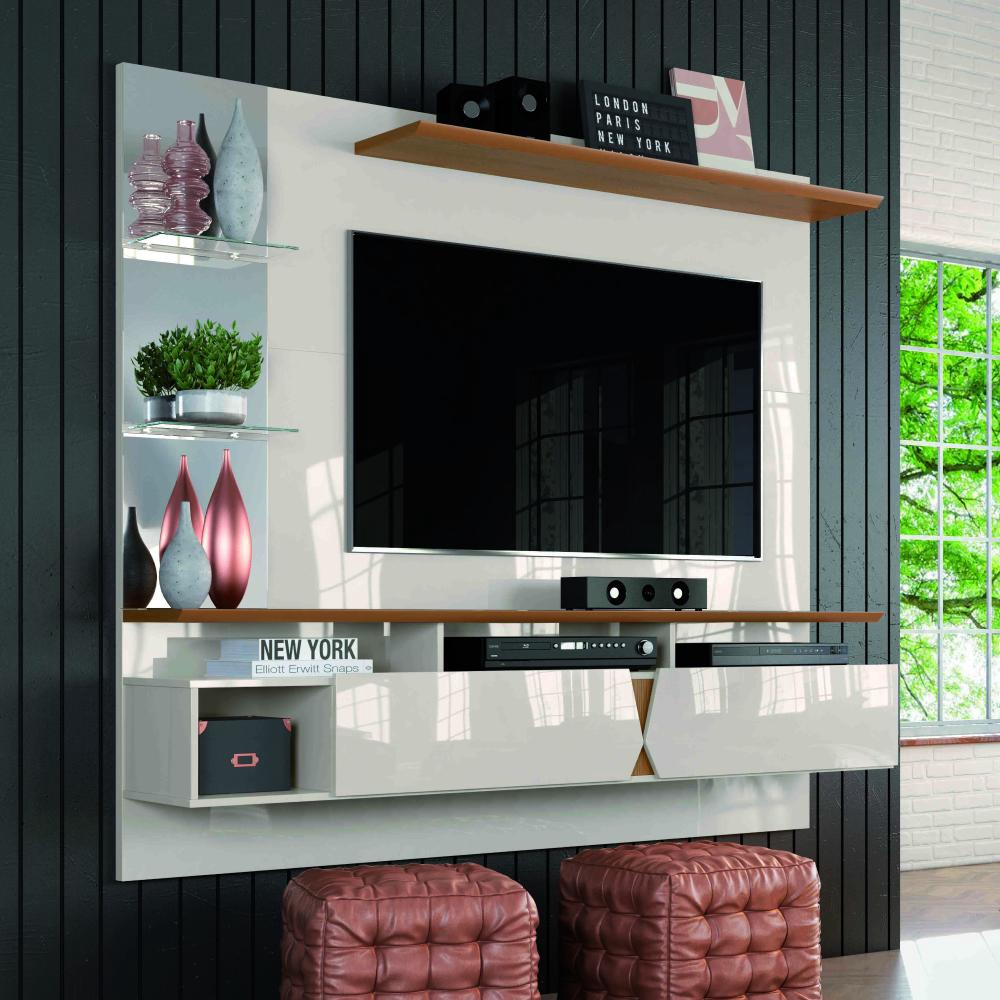 Painel para TV até 55 polegadas Intense Lukaliam Off White / Damasco