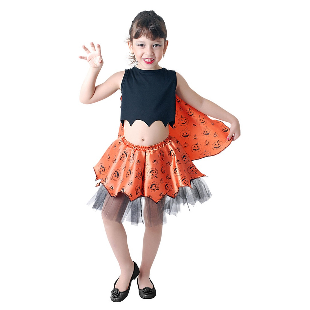 Fantasia vampira infantil estampada pop halloween