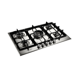 Cooktop 5 bocas Brastemp Gourmand Inox com duplachama e trempe com ferro fundido - BDK75DR Menor preço em Cooktop 5 bocas Brastemp Gourmand Inox com duplachama e trempe com ferro fundido - BDK75DR