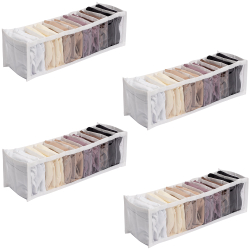 Organizador de Gavetas (calcinhas, meias, cuecas) Transp. Bco - Kit 4 peças Menor preço em Organizador de Gavetas (calcinhas, meias, cuecas) Transp. Bco - Kit 4 peças