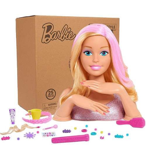 Cabeça Boneca Barbie P/ Pentear Maquiar E Fazer Unhas Barbie Color