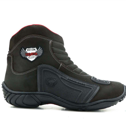 Bota Motociclista Atron Shoes 238 Couro Caf em Promo o na