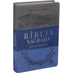 Bíblia Sagrada Letra Gigante - Capa Couro Azul e Cinza - Luxo é boa?