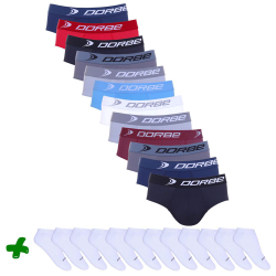 Kit 12 Slip Microfibra + 12 Pares Meia Soquete Menor preço em Kit 12 Slip Microfibra + 12 Pares Meia Soquete