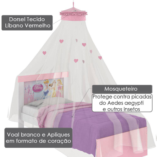 Cama Barbie Plus Com Dossel De Teto - Pura Magia - Rosa