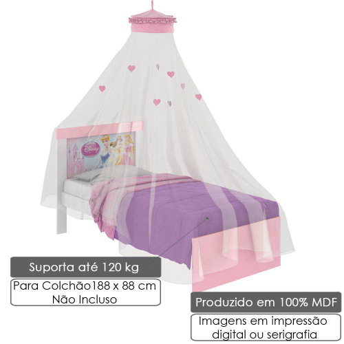 Cama Infantil Barbie Happy Pura Magia Branco/Rosa Pink em Promoção