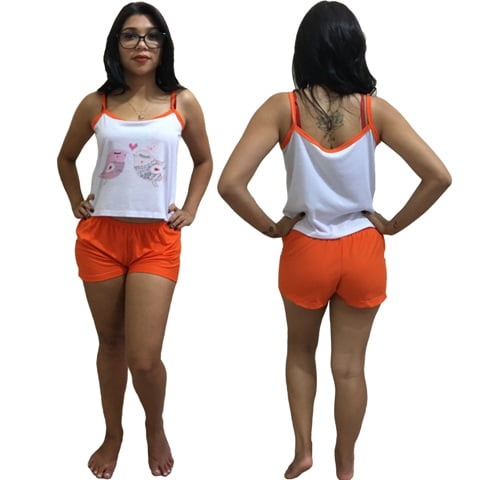 short pijama algodão