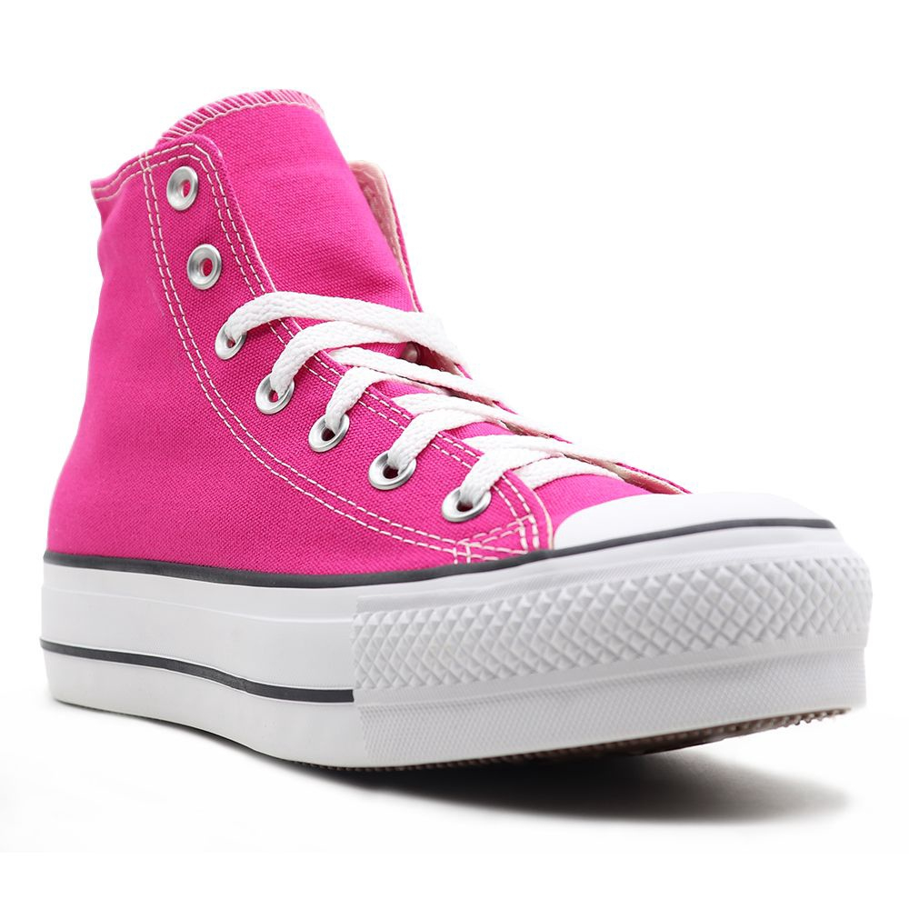 All Star Plataforma Cano Alto Preto - Pink Wave Store