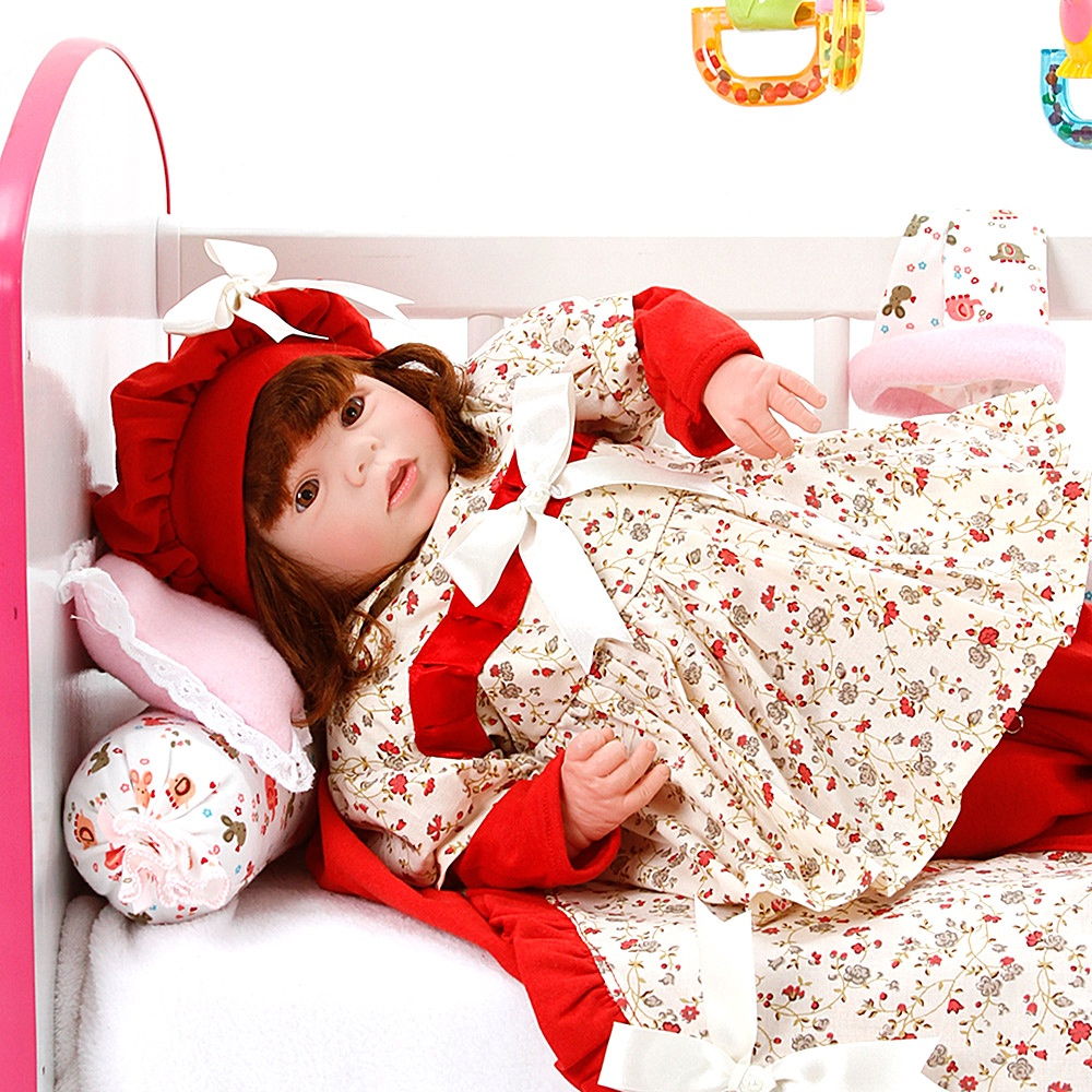 Boneca Bebe Reborn Yasmin Maitê Vermelho Cegonha Reborn Dolls Mais 24  Acessórios 48cm em Promoção na Americanas