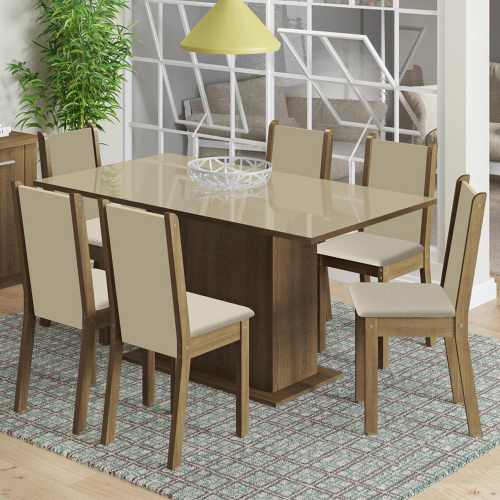 Sala de Jantar-Jogo de Mesa com 6 cadeiras-Copa-Móveis em Oferta