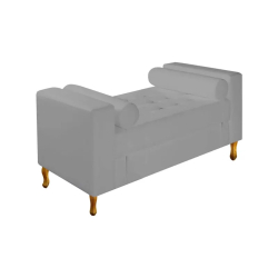 Recamier Divã Calçadeira Baú Félix Luiz Xv 120 Cm Solteiro Suede Cinza - Bc Decor é boa?