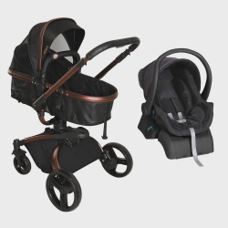 Carrinho Vulkan Com Bebê Conforto Cocoon E Base Preto Dzieco Menor preço em Carrinho Vulkan Com Bebê Conforto Cocoon E Base Preto Dzieco