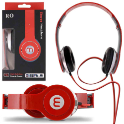 Fone de Ouvido Stereo Headphone Vermelho Menor preço em Fone de Ouvido Stereo Headphone Vermelho