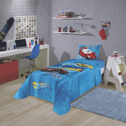 Jogo de Cama Infantil Microfibra Hot Wheels Lepper 3 Peças(2