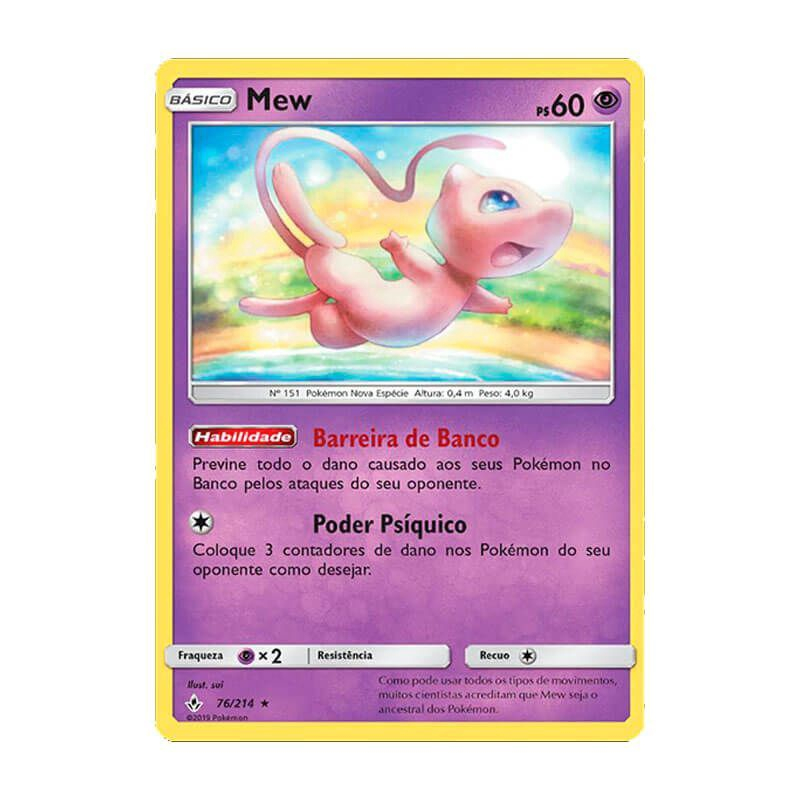 Pokémon tcg: Mew (76/214) - SM10 Elos Inquebráveis em Promoção na Americanas