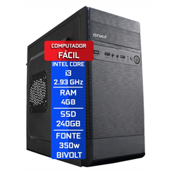 Menor preço em Computador Fácil Intel Core i3 4GB ssd 240GB