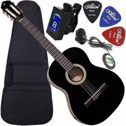 Kit Violão Canhoto Eletroacústico Aço S14 Preto Giannini Menor preço em Kit Violão Canhoto Eletroacústico Aço S14 Preto Giannini