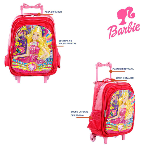 Mochila De Rodinhas Barbie A Princesa E A Pop Star Com Luz em Promoção na  Americanas