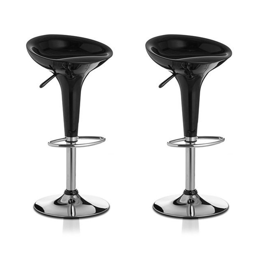 Conjunto 2 Banquetas Giratórias em abs Preto - Travel Max