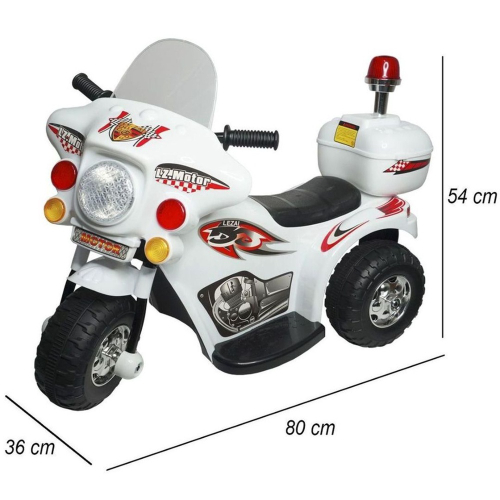 MINI MOTO ELETRICA INFANTIL 6V BRANCO - IMPORTWAY - Ri Happy