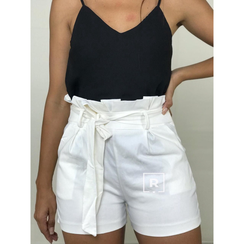 Short cintura alta bengaline best sale shortinho laço roupas femininas