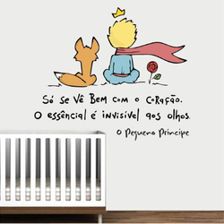 Adesivo Decorativo Parede Quarto Infantil Frase Pequeno Príncipe Raposa Menor preço em Adesivo Decorativo Parede Quarto Infantil Frase Pequeno Príncipe Raposa