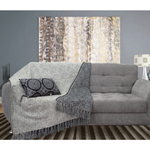 Manta Para Sofá Dupla Face Jacquard Nice 135x150cm Cinza/Preta