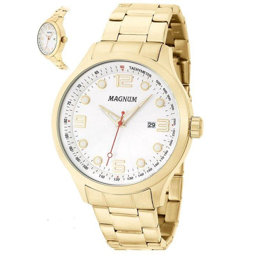 RELÓGIO MASCULINO DOURADO MAGNUM MA31355H