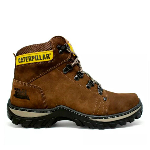 Bota Caterpillar Original Masculina palmilha a Gel Couro Legitimo Verde  Impermeável Confortável.