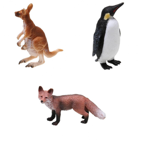 3x Realista Canguru Pinguim Raposa Selvagem Animal Modelo Figura De Ação  Crianças Brinquedo nas americanas