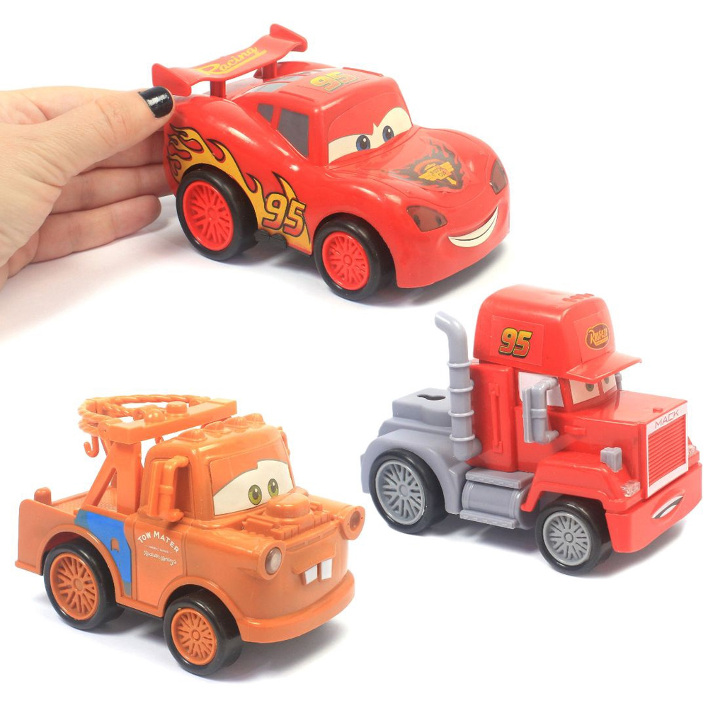 3 Carrinhos de Fricção Filme Carros Relâmpago Mcqueen - Caminhão Mack 14cm  em Promoção na Americanas